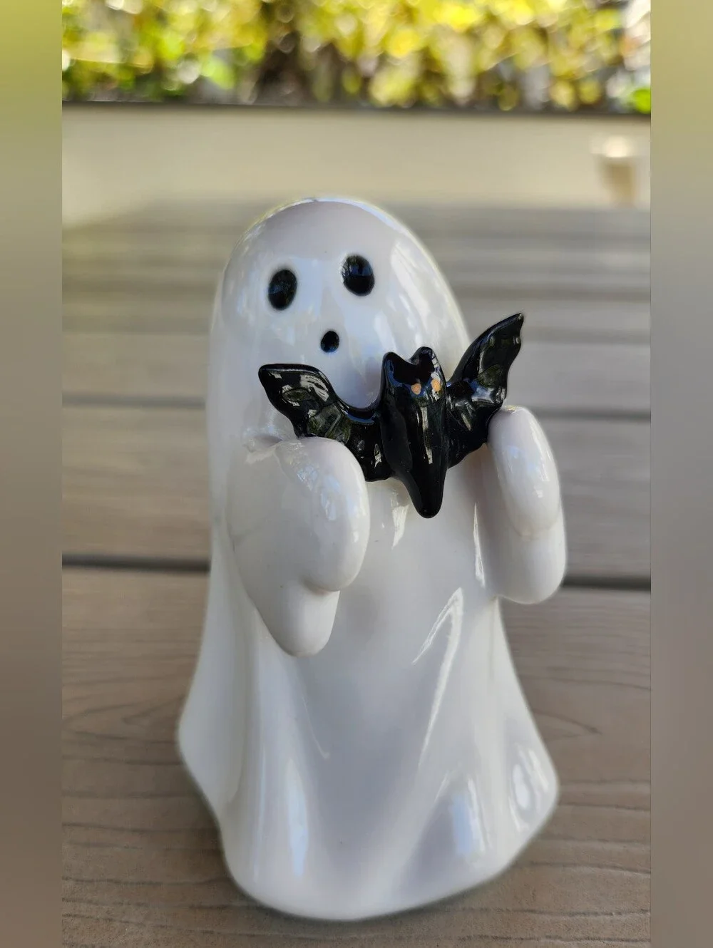 2024 Halloween Ceramic Ghost With Bat. Target Hyde And Eek 4.5